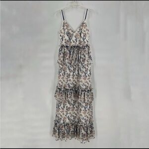 Aidan Mattox Floral Tiered Maxi Dress